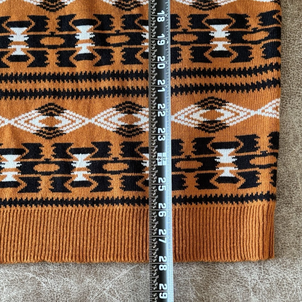 Klew Texas Longhorns Sweater Vest M Burnt Orange Western Aztec NCAA UT - Picture 3 of 8